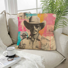 Load image into Gallery viewer, Baha Ranch Retro Pop Western Hey Cowboy Pillow Case Made in America
