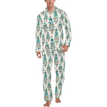 Load image into Gallery viewer, Turquoise Christmas Trees Men's Western Pajamas
