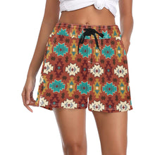 Load image into Gallery viewer, Women&#39;s Brown Aztec Beach Board Shorts
