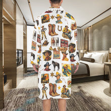 Load image into Gallery viewer, Cowboy Collage Western Men&#39;s Bath Robe
