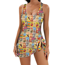 Load image into Gallery viewer, Vintage Rodeo Poster Skirted Swimsuit

