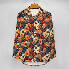 Load image into Gallery viewer, Baha Ranch Colores de Mexico Guitars and Roses Button up Blouse
