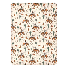 Load image into Gallery viewer, Cowboy Rodeo Western Micro Fleece Blanket 60" x 80" Made in America
