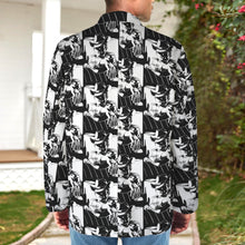 Load image into Gallery viewer, Black White Cowboy Mens Western Blazer
