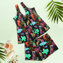 Load image into Gallery viewer, Neon Rodeo Tankini &amp; Boy Shorts Swim Set
