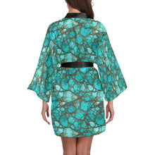 Load image into Gallery viewer, All Turquoise Women's Lounge Kimono Robe
