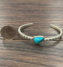 Load image into Gallery viewer, Small Stamped Turquoise Faux Cuff

