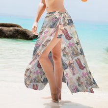 Load image into Gallery viewer, Baha Ranch Painted Cowgirl Beach Swim Coverup Skirt
