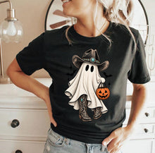 Load image into Gallery viewer, Cowboy Ghost Halloween Graphic Tee
