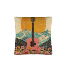Load image into Gallery viewer, Baha Ranch Retro Pop Western Pink Guitar Pillow Case Made in America
