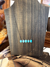Load image into Gallery viewer, The Golden Turquoise Bar Necklace
