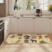 Load image into Gallery viewer, Vintage Cowboy Collage Floor Rug Runner Indoor 60" x 22" Made in America
