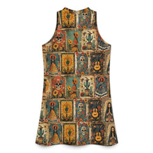 Load image into Gallery viewer, Baha Ranch Colores De Mexico Dia de los Muertes Sleeveless Mini Dress
