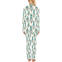 Load image into Gallery viewer, Turquoise Christmas Tree Women&#39;s Western Pajamas
