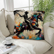 Load image into Gallery viewer, Painted Cowboy Throw Pillo Case Made in America
