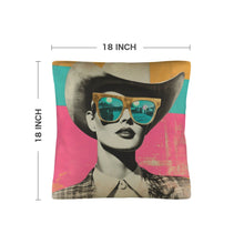Load image into Gallery viewer, Baha Ranch Retro Pop Western Cool Cowgirl Pillow Case Made in America
