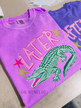 Load image into Gallery viewer, Later While Gator Graphic Tee – Purple Comfort Colors Southern Preppy Alligator Shirt
