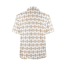 Load image into Gallery viewer, White Aztec Men&#39;s Polo Style Shirt
