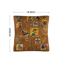 Load image into Gallery viewer, Vintage Collage Square Pillow Case 18x18 Made in America

