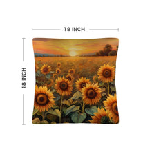 Load image into Gallery viewer, Sunflower Field Throw Pillow Case Made in America
