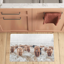 Load image into Gallery viewer, Highland Cow Herd Floor Mat Kitchen Mat 32"x20" Made in America
