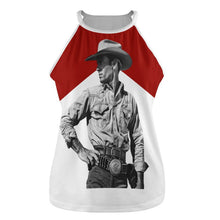 Load image into Gallery viewer, Black White Cowboy Vintage Tank Top
