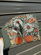 Load image into Gallery viewer, Floral pumpkin comfort color tee
