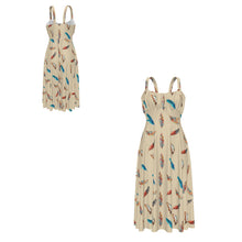 Load image into Gallery viewer, Baha Ranch Country Girl Feather Print High Waist Sun Dress
