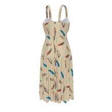 Load image into Gallery viewer, Baha Ranch Country Girl Feather Print High Waist Sun Dress
