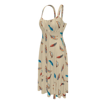Load image into Gallery viewer, Baha Ranch Country Girl Feather Print High Waist Sun Dress
