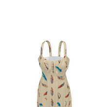 Load image into Gallery viewer, Baha Ranch Country Girl Feather Print High Waist Sun Dress
