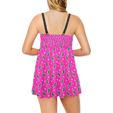 Load image into Gallery viewer, Pink Lightning Bolt Swim Dress &amp; Shorts Set

