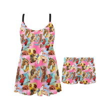 Load image into Gallery viewer, Vintage Cowgirl Swim Dress &amp; Shorts Set
