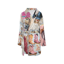 Load image into Gallery viewer, Danilo Painted Cowgirl Minky Soft Fleece Robe
