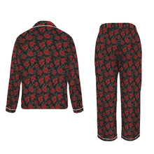 Load image into Gallery viewer, Colores De Mexico Red Roses Satin Pajama Set

