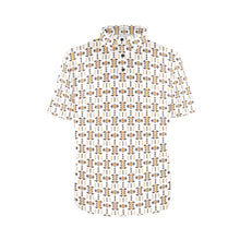 Load image into Gallery viewer, White Aztec Men&#39;s Polo Style Shirt
