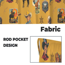 Load image into Gallery viewer, Vintage Cowboy Collage Western Curtains 28&quot; x 40&quot; Made in America
