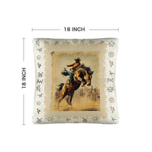 Load image into Gallery viewer, Baha Ranch Vintage Rodeo Stamp Throw Pillow Made in America
