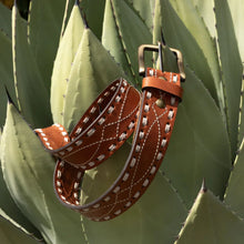 Load image into Gallery viewer, The Classic Buckstitch Belt in Brown
