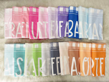 Load image into Gallery viewer, Gingham Checks Personalize Name Beach Towel
