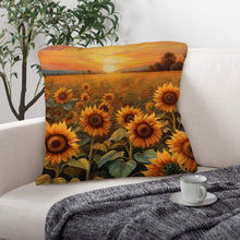 Load image into Gallery viewer, Sunflower Field Throw Pillow Case Made in America
