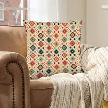Load image into Gallery viewer, Cream Aztec Velvet Soft Throw PIllow Case Made in America
