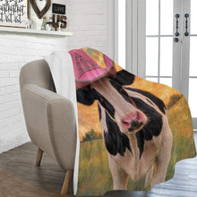 Load image into Gallery viewer, Baha Ranch Cowgirl Cow Ultra Soft Minky Fleece 60" x 80" Throw Blanket Made in America
