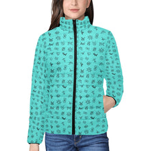 Load image into Gallery viewer, Turquoise Cattle Brands Women's Puffy Bomber Jacket

