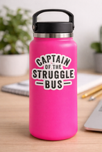 Load image into Gallery viewer, Captain of the Struggle Bus Die Cut Sticker – Funny Relatable Sticker, Laptop &amp; Water Bottle Decal (2.5” x 3”)
