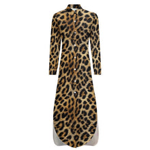 Load image into Gallery viewer, Baha Ranch Retro Pop Western Leopard Desert Shirt Dress Duster
