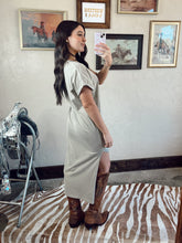 Load image into Gallery viewer, The Western Boot Stitch T-Shirt Dress in Bone
