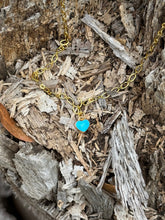 Load image into Gallery viewer, Turquoise Heart Gold Chain Necklace
