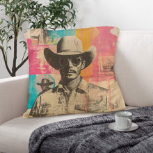 Load image into Gallery viewer, Baha Ranch Retro Pop Western Hey Cowboy Pillow Case Made in America
