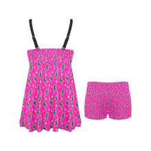 Load image into Gallery viewer, Pink Lightning Bolt Swim Dress &amp; Shorts Set
